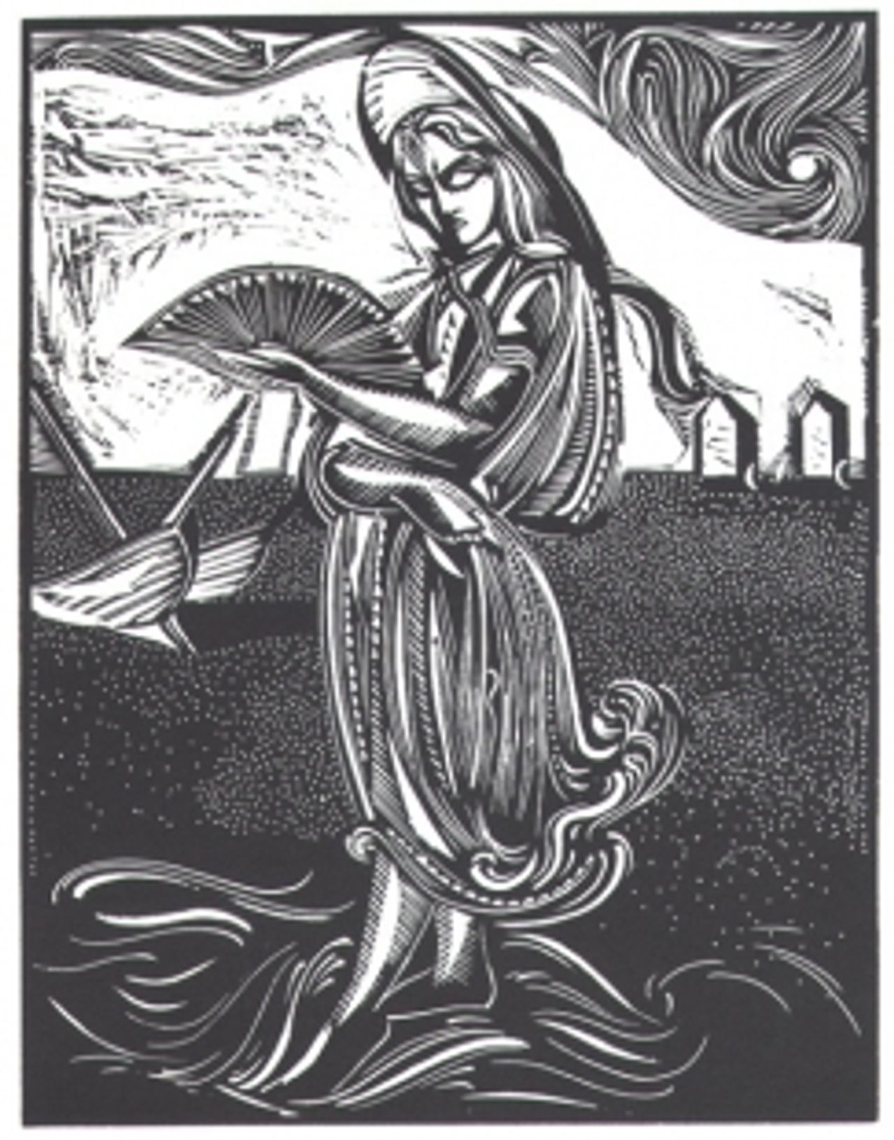 Relief-block print from Kate Chopin's The Awakening