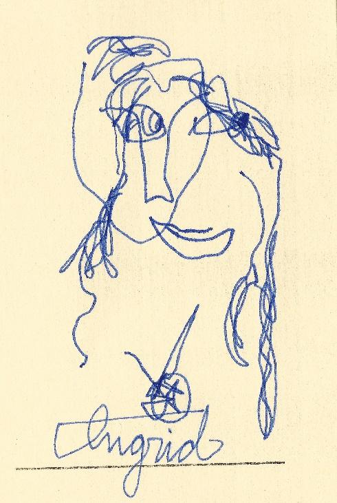 Contour drawing of Ingrid Norton